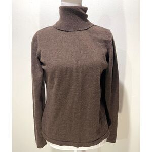 Anna Laura extra fine merino wool sweater turtleneck brown accademia women's L